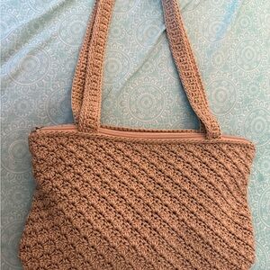 The Sak Tan Woven Crochet Shoulder Bag